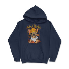 French Bulldog Construction Worker Hard Hat & Paws Frenchie design - Hoodie - Navy
