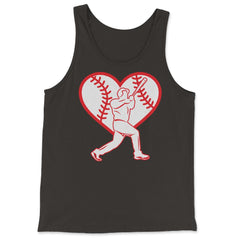 Baseball Heart Batter Baseball Lover Fan Coach Player product - Tank Top - Black