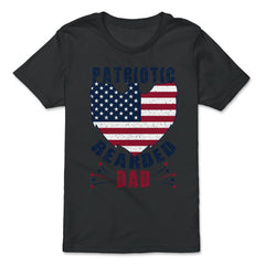Patriotic Bearded Dad 4th of July Dad Patriotic Grunge graphic - Premium Youth Tee - Black