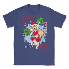 Cheerleader Anime Christmas Santa Girl with Pom Poms Funny product - Purple