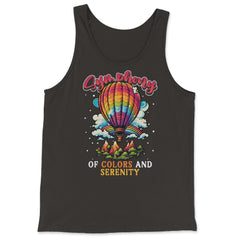 Symphony Of Colors And Serenity Hot Air Balloon print - Tank Top - Black