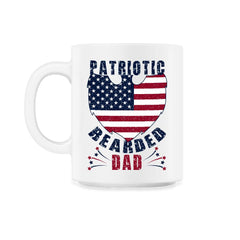 Patriotic Bearded Dad 4th of July Dad Patriotic Grunge graphic - 11oz Mug - White
