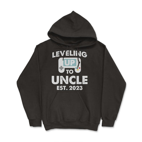 Funny Gamer Uncle Leveling Up To Uncle Est 2023 Gaming graphic Hoodie - Black