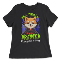 Cute Dog In Halloween Costume Boo-tifully Dressed Design product - Women's Relaxed Tee - Black