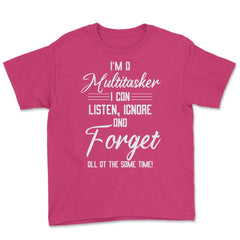 Funny Multitasker Listen Ignore Forget At The Same Time Gag design - Heliconia
