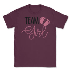 Funny Team Girl Baby Shower Gender Reveal Announcement product Unisex - Maroon