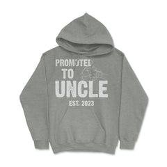 Funny Promoted To Uncle Est 2023 Soon To Be Uncle design Hoodie - Grey Heather