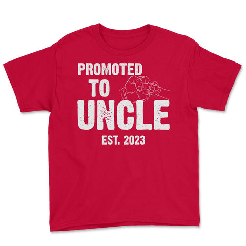 Funny Promoted To Uncle Est 2023 Soon To Be Uncle design Youth Tee - Red