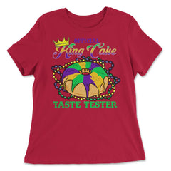 Mardi Gras Official King Cake Taste Tester Funny design - Women's Relaxed Tee - Red