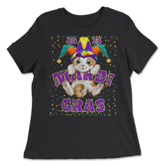 Mardi Gras Cat 2023 Cat Tuesday Cute Kitten with Jester Hat product - Women's Relaxed Tee - Black