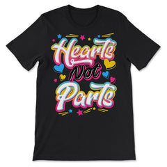 Hearts Not Parts Pansexual LGBTQ+ Pansexual Pride product - Premium Unisex T-Shirt - Black