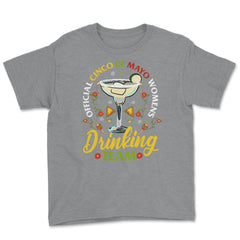 Official 5 de Mayo Women's Drinking Team Retro Vintage graphic Youth - Grey Heather
