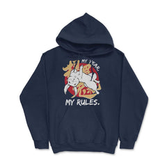 Middle Finger Rabbit Chinese New Year Rabbit Chinese design Hoodie - Navy