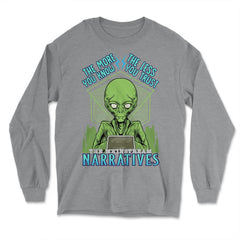 Conspiracy Theory Alien the Mainstream Narratives product - Long Sleeve T-Shirt - Grey Heather