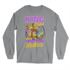 Mardi Gras King Cake Makes Everything Better Funny print - Long Sleeve T-Shirt - Grey Heather
