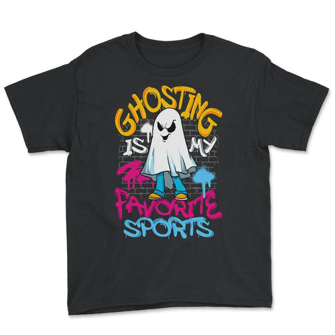 Anti-Valentine’s Day Ghosting graphic Youth Tee - Black