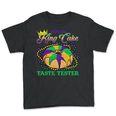 Mardi Gras Official King Cake Taste Tester Funny design - Youth Tee - Black