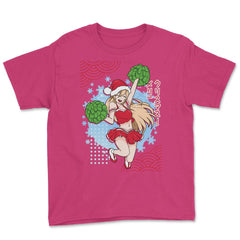 Cheerleader Anime Christmas Santa Girl with Pom Poms Funny print - Heliconia