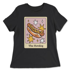 The Hot Dog Foodie Tarot Card Hot Dogs Lover Fortune Teller graphic - Women's Relaxed Tee - Black
