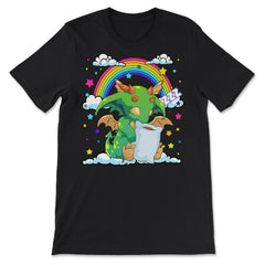 Baby Dragon Sleeping on a Cloud For Fantasy Fans design - Premium Unisex T-Shirt - Black