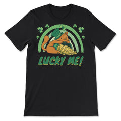 Cat Leprechaun Saint Patrick's Day Celebration print - Premium Unisex T-Shirt - Black