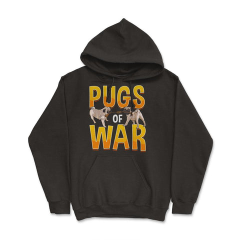 Funny Pug of War Pun Tug of War Dog design Hoodie - Black