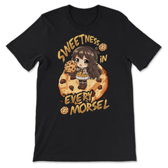 Anime Dessert Chibi with Chocolate Chips Cookies Graphic design - Premium Unisex T-Shirt - Black