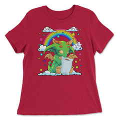 Baby Dragon Sleeping on a Cloud For Fantasy Fans design - Women's Relaxed Tee - Red