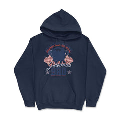 Bearded, Brave, Patriotic Bro 4th of July Independence Day product - Hoodie - Navy