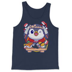 Penguin Sushi Chef Funny & Cute Penguin Chef & Sushi Board product - Tank Top - Navy