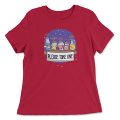 Hygge Joy Magic Love Focus Calm Quote Kawaii Bottles Graphic graphic - Women's Relaxed Tee - Red