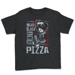 Wear Black Eat Pizza Emo Japanese Sad Anime Boy Emo product - Youth Tee - Black