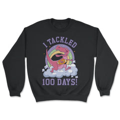 I Tackled 100 Days of School T-Rex Dinosaur Costume graphic - Unisex Sweatshirt - Black