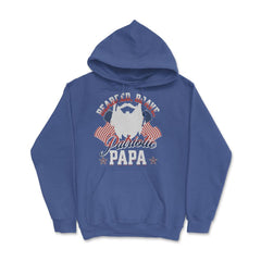 Bearded, Brave, Patriotic Papa 4th of July Independence Day graphic - Royal Blue