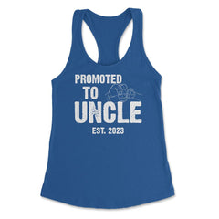 Funny Promoted To Uncle Est 2023 Soon To Be Uncle design Women's - Royal