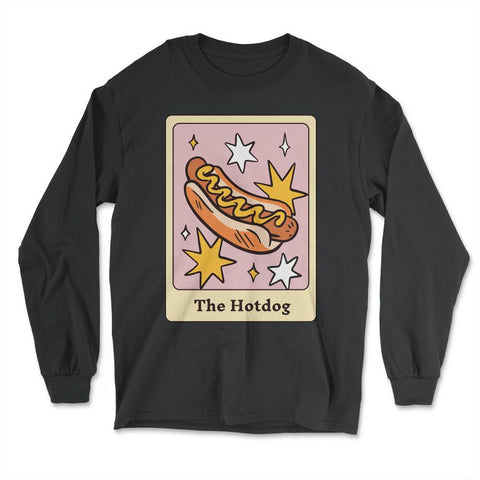 The Hot Dog Foodie Tarot Card Hot Dogs Lover Fortune Teller graphic - Long Sleeve T-Shirt - Black