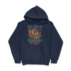 Pollinator Butterfly & Flowers Cottage core Aesthetic product - Hoodie - Navy