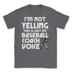 Funny Baseball Lover I'm Not Yelling Baseball Coach Voice graphic - Smoke Grey