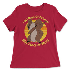 100 Days Driving My Teacher Nuts 100 Days of School Costume print - Women's Relaxed Tee - Red