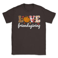 Love Friendsgiving Text with Pumpkin & Autumn Leaves graphic Unisex - Brown