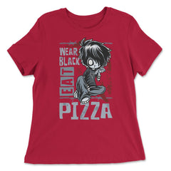 Wear Black Eat Pizza Emo Japanese Sad Anime Boy Emo product - Women's Relaxed Tee - Red