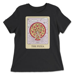 The Pizza Foodie Tarot Card Pizza Lover Fortune Teller graphic - Women's Relaxed Tee - Black