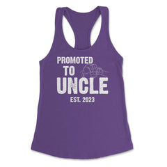 Funny Promoted To Uncle Est 2023 Soon To Be Uncle design Women's - Purple