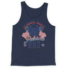 Bearded, Brave, Patriotic Bro 4th of July Independence Day product - Tank Top - Navy