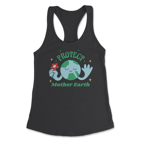 Protect Mother Earth Environmental Awareness Earth Day graphic - Black