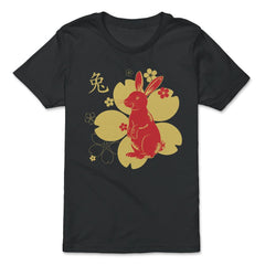 Chinese New Year of the Rabbit 2023 Symbol & Flowers product - Premium Youth Tee - Black