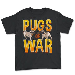 Funny Pug of War Pun Tug of War Dog product - Youth Tee - Black