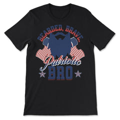 Bearded, Brave, Patriotic Bro 4th of July Independence Day product - Premium Unisex T-Shirt - Black