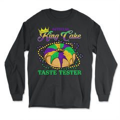 Mardi Gras Official King Cake Taste Tester Funny design - Long Sleeve T-Shirt - Black