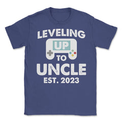 Funny Gamer Uncle Leveling Up To Uncle Est 2023 Gaming graphic Unisex - Purple